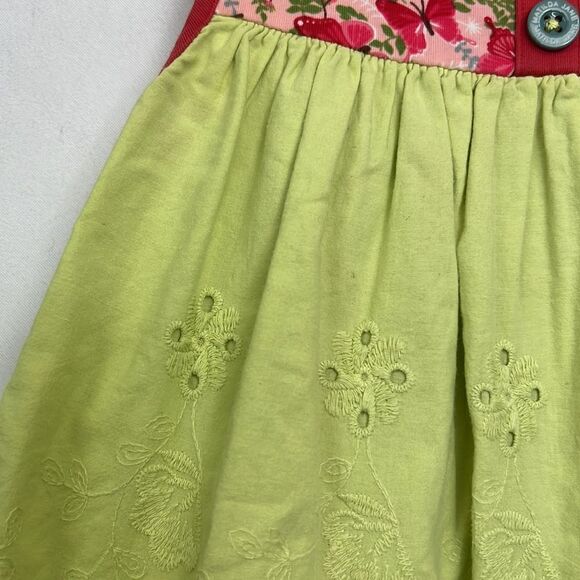 Matilda Jane lime green eyelet and butterfly patterned mixed Media dress size 4 - Picture 3 of 15